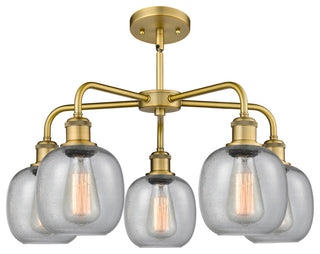 Belfast 5-Light 24" Stem Chandelier, Brushed Brass, Seedy
