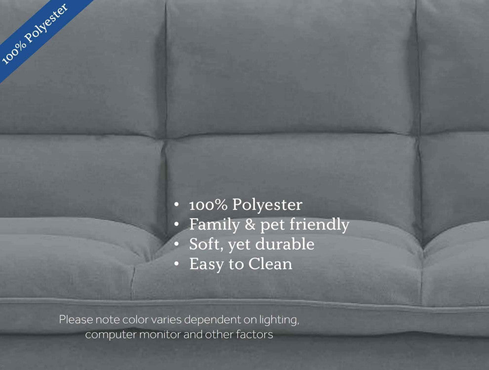 Sealy Santa Cruz Futon Sofa Convertible, Gray