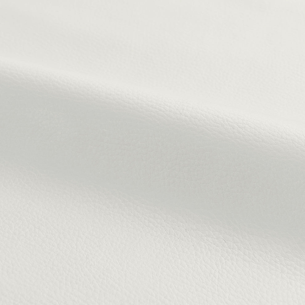 Round Swivel Faux Leather Vanity Stool, White, Standard