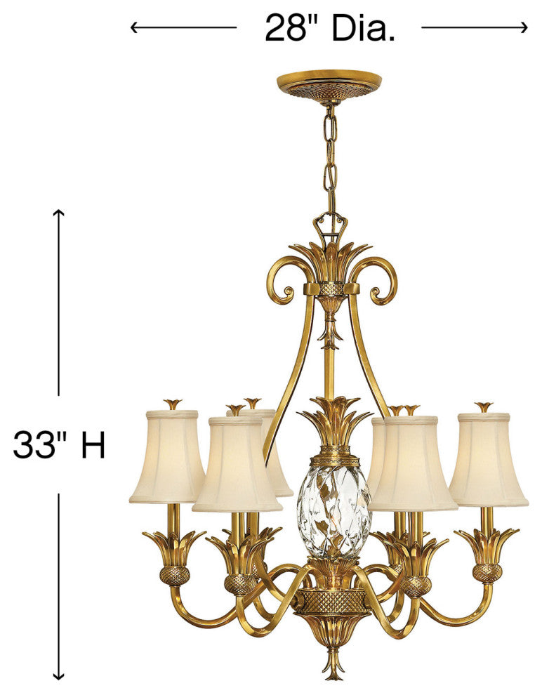 Hinkley Plantation Medium Single Tier, Burnished Brass