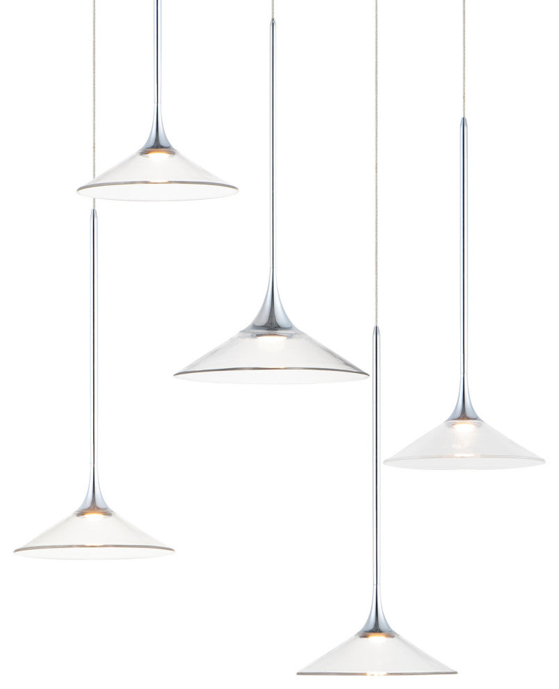 ET2 E21536-24 Cono 5 Light 26"W LED Suspension Linear Pendant - Polished Chrome