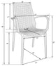 Kent Modern Stackable Outdoor Dining Arm Chair Set of 2, Brown