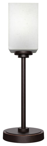 Luna 1-Light Table Lamp, Dark Granite/Square White Muslin