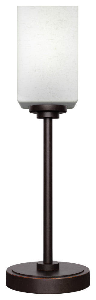 Luna 1-Light Table Lamp, Dark Granite/Square White Muslin
