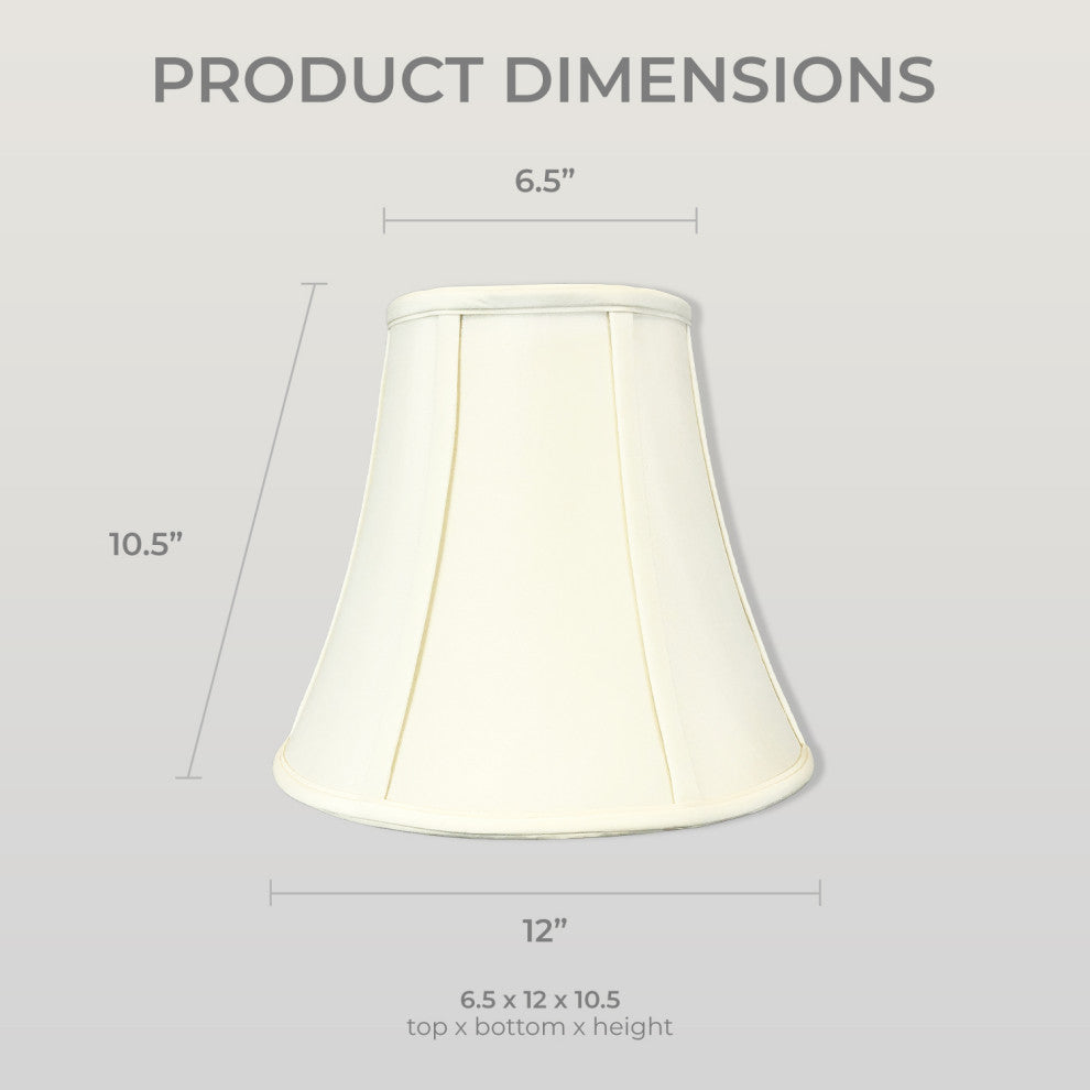 Royal Designs True Bell Basic Lamp Shade, V Notch Fitter, Eggshell, 6.5x12x10.5