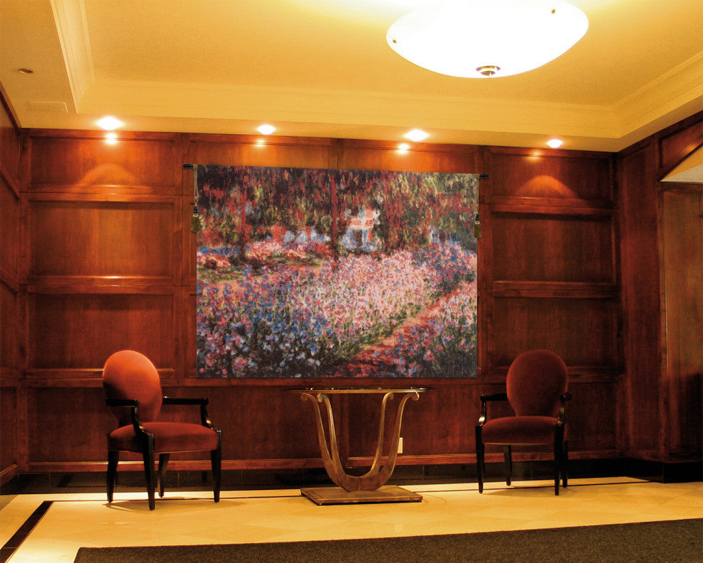 Irises in the Garden Belgian Wall Tapestry