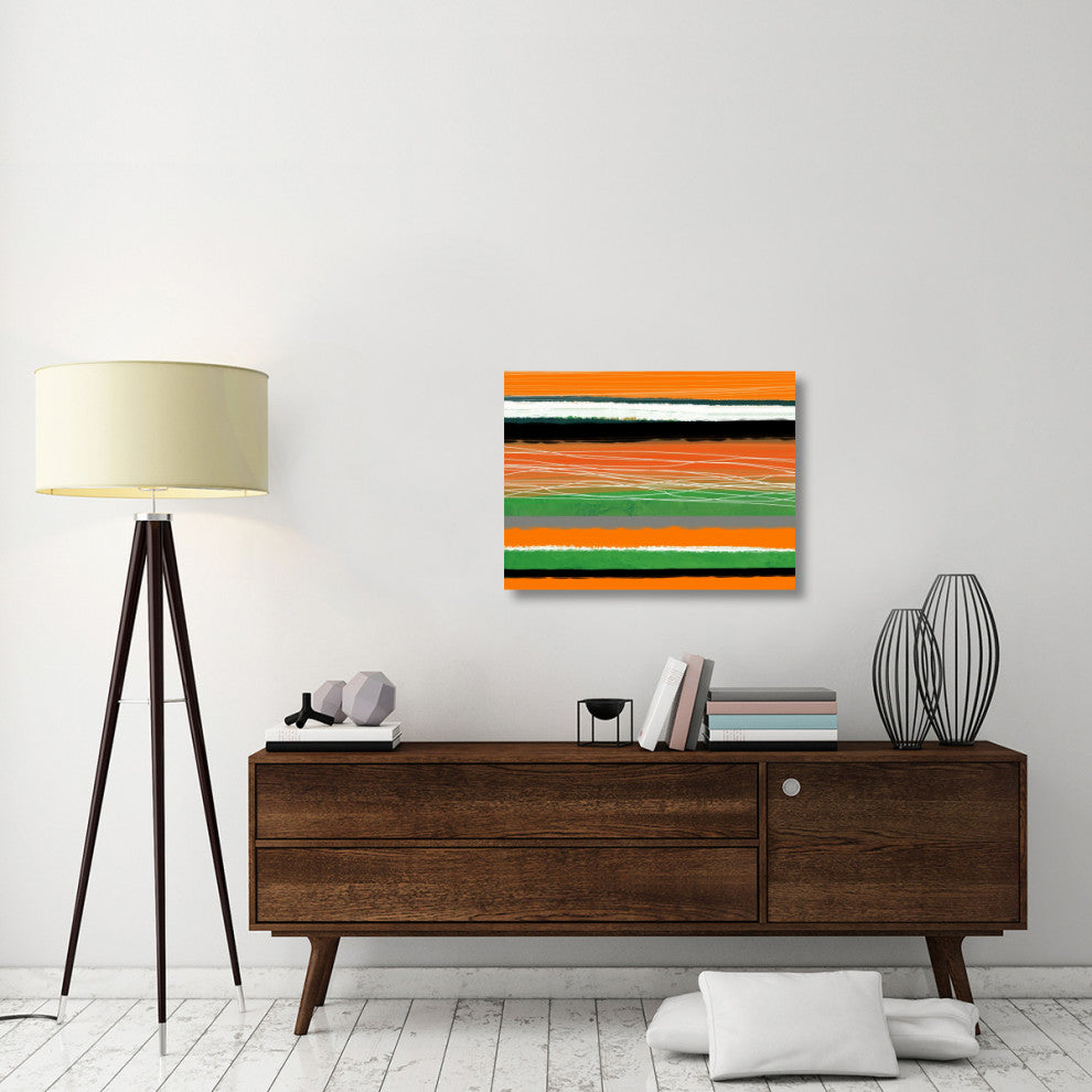 "Orange And Green Abstract 3" Fine Art Print