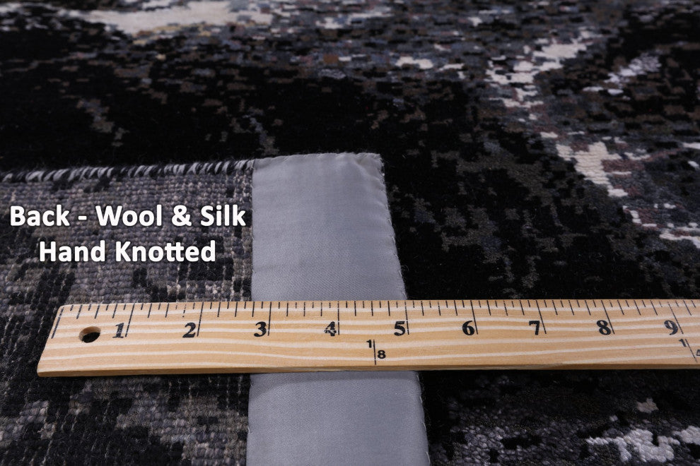 Moon And Sea Wool and Silk Hand Knotted Rug 8' 2" X 10' 1" Q9102