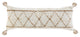Ox Bay Handwoven White/Brown Diamond Cotton Blend Pillow Cover, 14"x36"