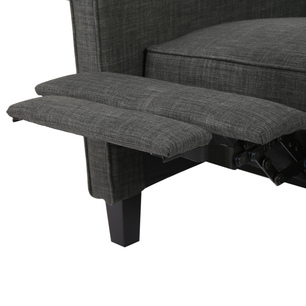 GDF Studio Hinus Indoor Upholstery Club Chair Recliner, Dark Forest Gray