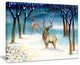 "Amazing Winter Forest With Deer" Landscape Wall Art, 40"x30"