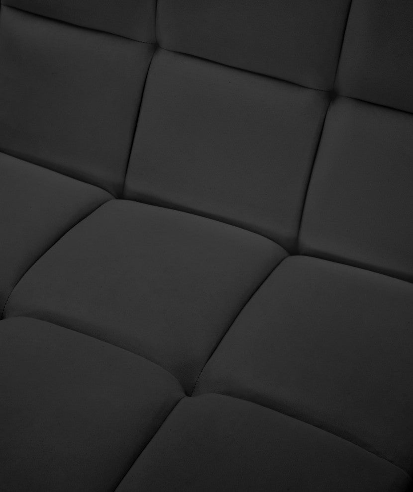 Relax Velvet Upholstered Armless Chair, Black