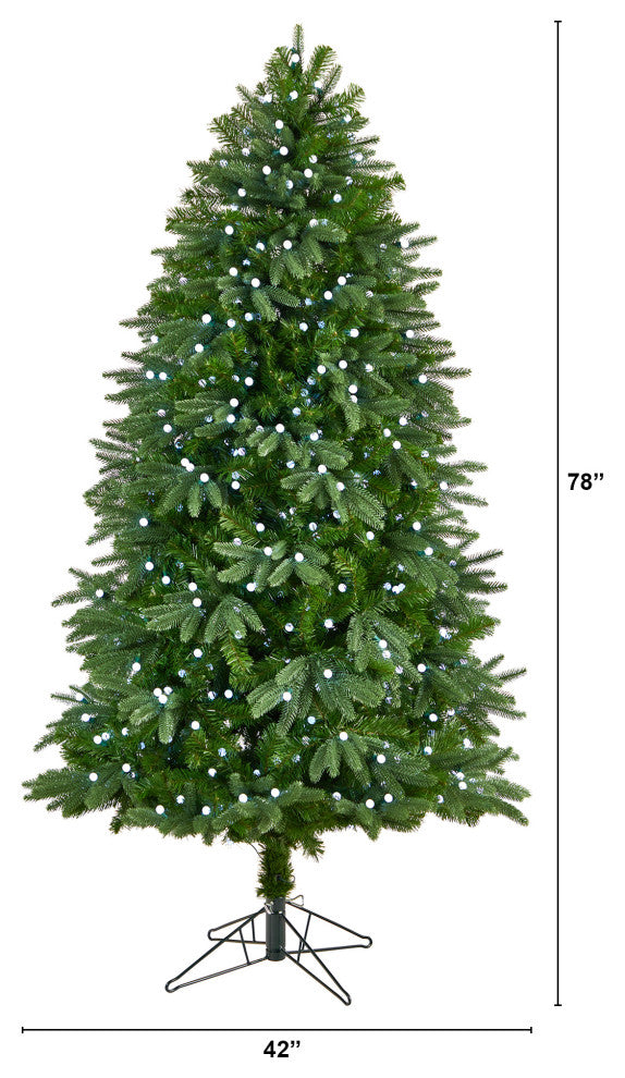 T3292 6.5 Fraser Fir Artificial Christmas Tree With 550 Gum Ball LED Lights