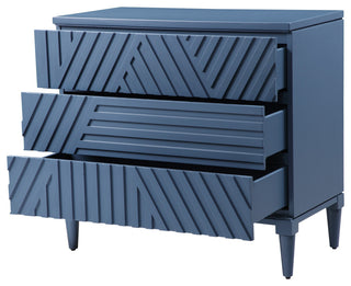 Uttermost 25383 Colby 36"W 3 Drawer Rubberwood Dresser - Deep Sea Blue