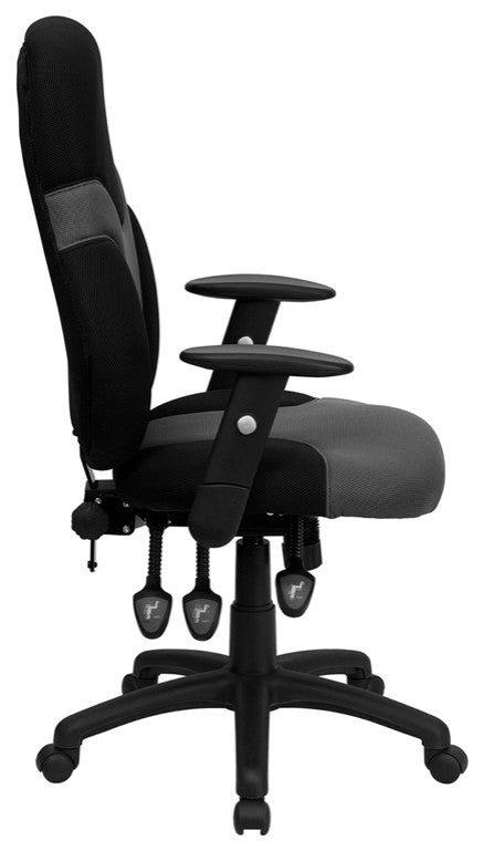 Flash Furniture High Back Mesh Office Swivel Chair in Black and Gray