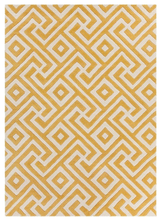 Davin Contemporary Area Rug, Yellow and Cream, 5'x7'