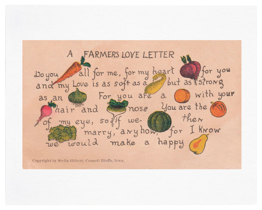 A Farmer's Love Letter , 11x14"