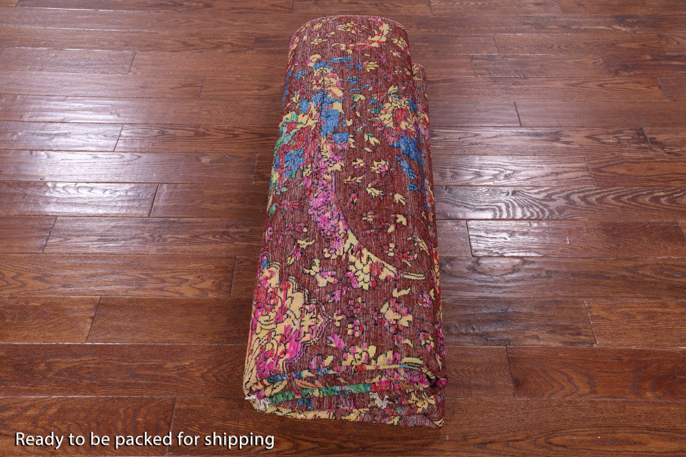 Persian Sickle Leaf Design Wool and Silk Handmade Rug 7' 10" X 10' 1" Q11850