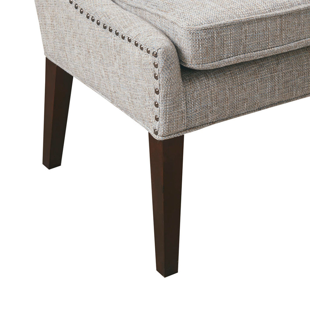 Madison Park Garbo High Winged Dining Chair, Light Grey