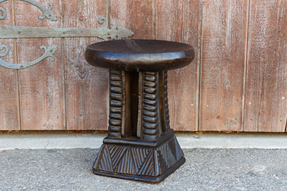 Cameroon Carved Tribal Milk Stool