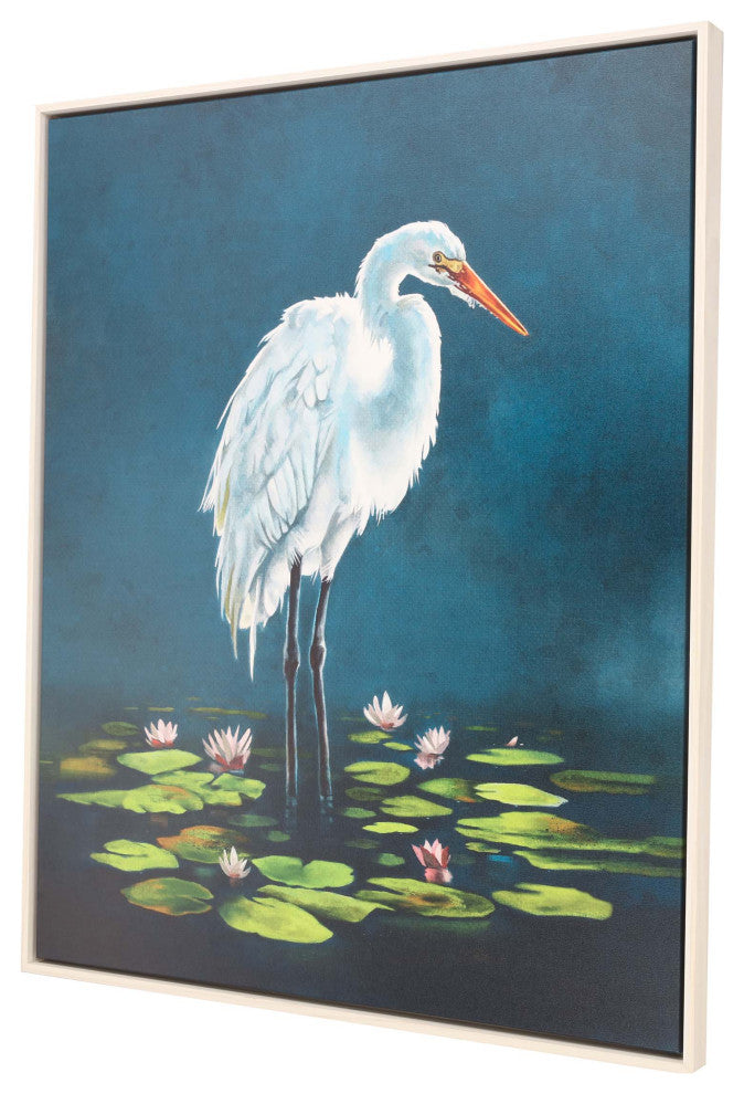 Egret in Lily Pads Artwork