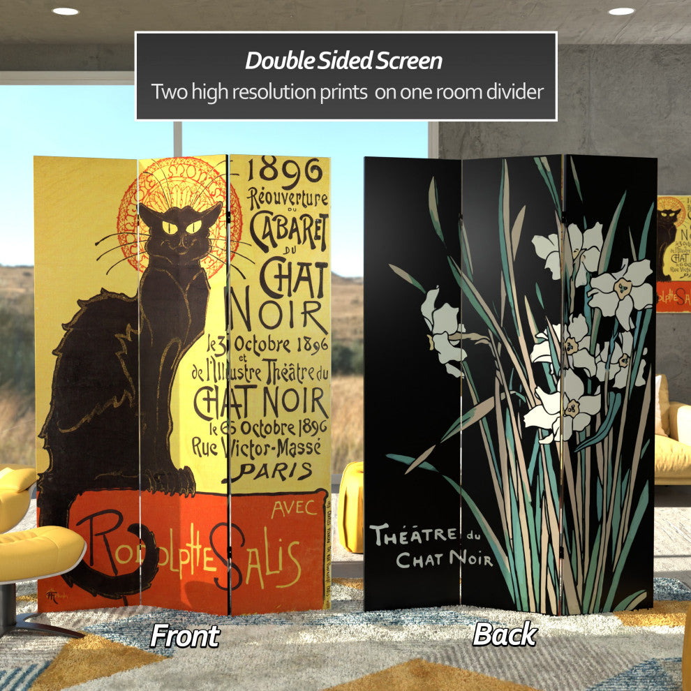 6'' Tall Double Sided Chat Noir Room Divider