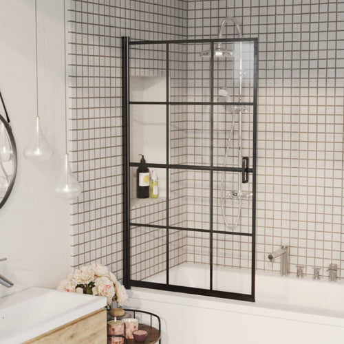 vidaXL Shower Enclosure Shower Cabin with ABS Handle ESG 31.5"x55.1" Black