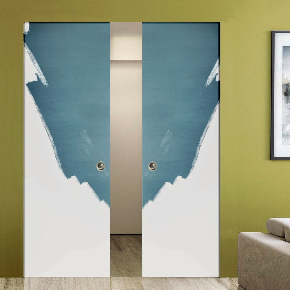 Sliding Double Pocket Closet Doors 60 x 80 | Planum 0010 Paintable Primed