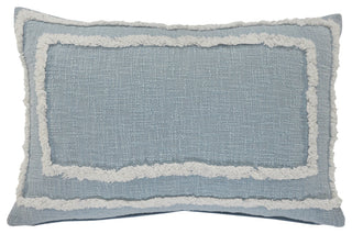 Modern Tufted Sky Blue Throw Pillow, 16" X 24"
