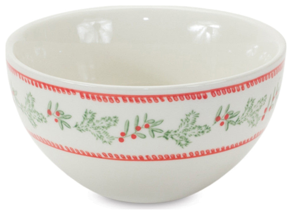 Stoneware Mistletoe Bowl, Set of 3