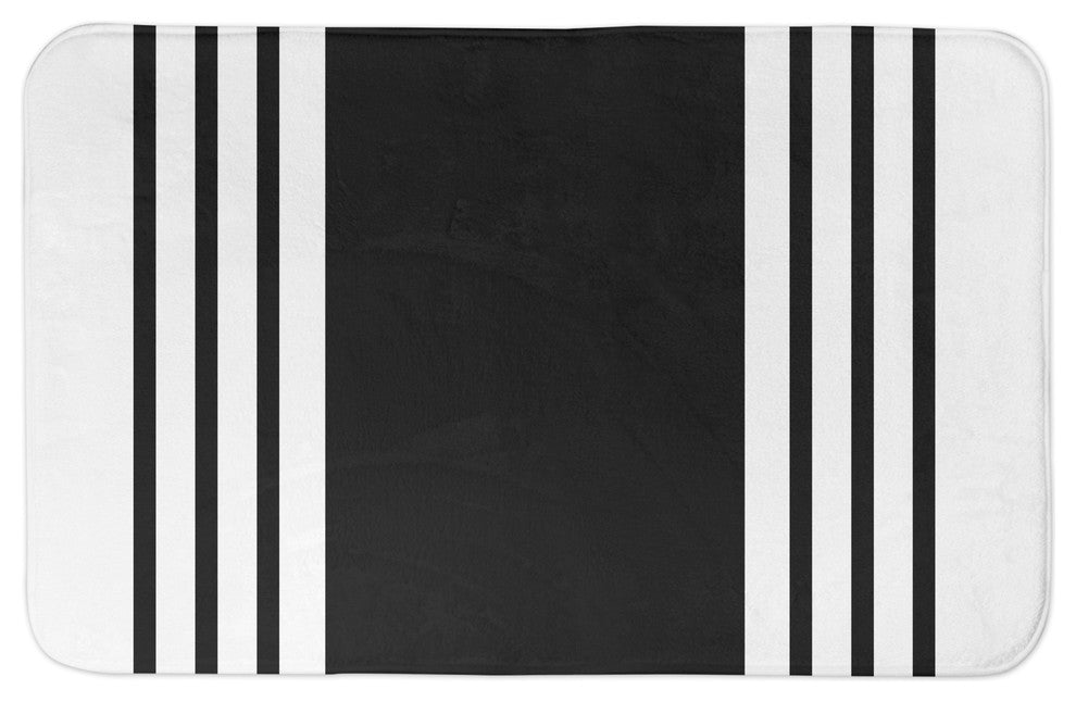 Black Farmhouse Stripe 34x21 Bath Mat