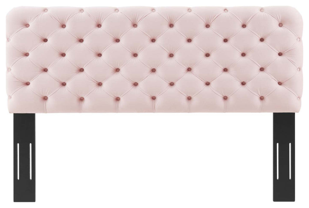 Lizzy Tufted Twin Performance Velvet Headboard-Pink