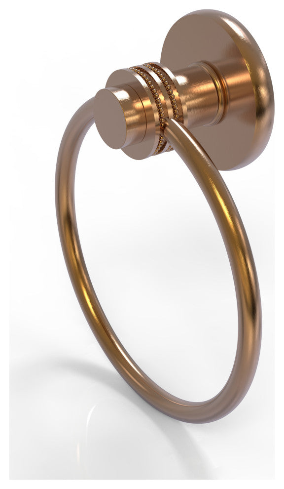Mercury Towel Ring with Dotted Accent, Brushed Bronze