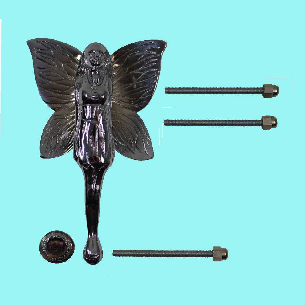 Flower Fairy Chrome Plated Brass Door Knocker with Hardware Renovators Supply