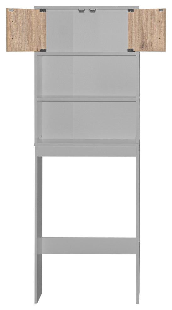 Ace Over-The-Toilet Storage Rack In Light Gray & Natural Oak