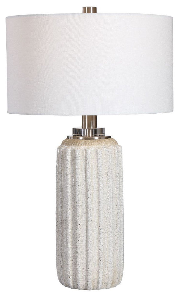 Uttermost Azariah White Crackle Table Lamp