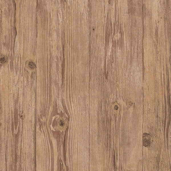 Faux Barnboard Wallpaper, Brown, Sample