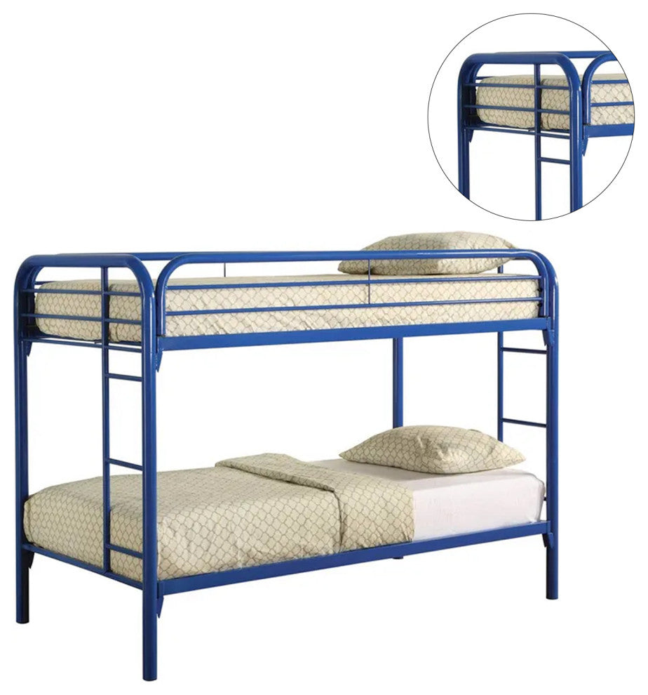Twin Over Twin Bunk Bed, Blue