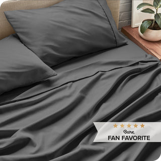 Bare Home 1800 Microfiber Sheet Set, Gray, Split King
