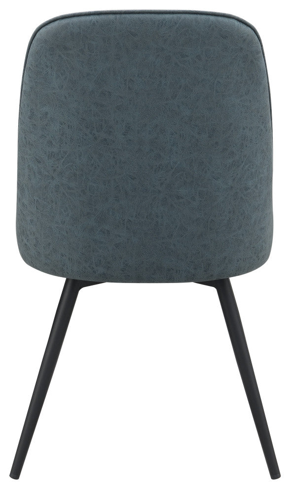 Penton Swivel Chair 2-Pack, Navy Faux Leather With Black Legs