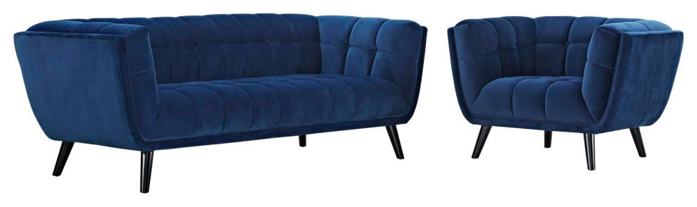Bestow 2 Piece Velvet Sofa And Armchair Set