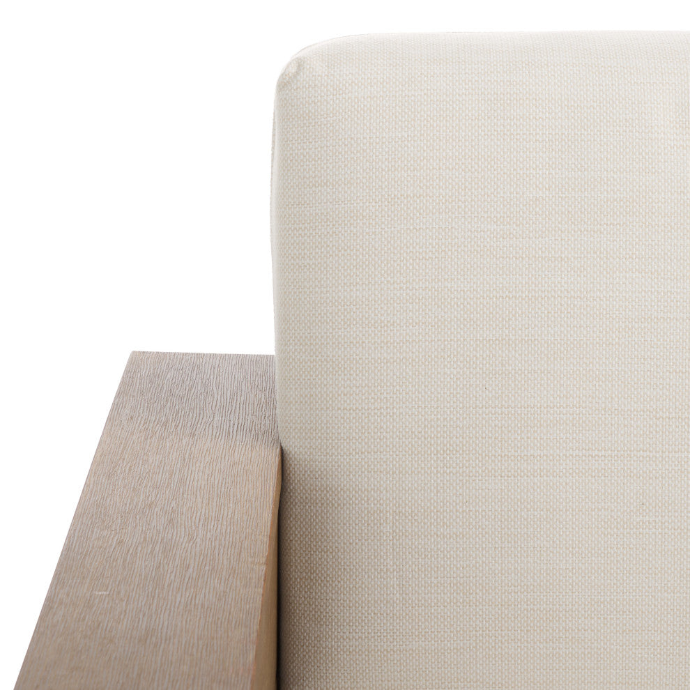 Safavieh Couture Indoor-Outdoor Santiago Eucalyptus Patio Sofa, Natural/Beige