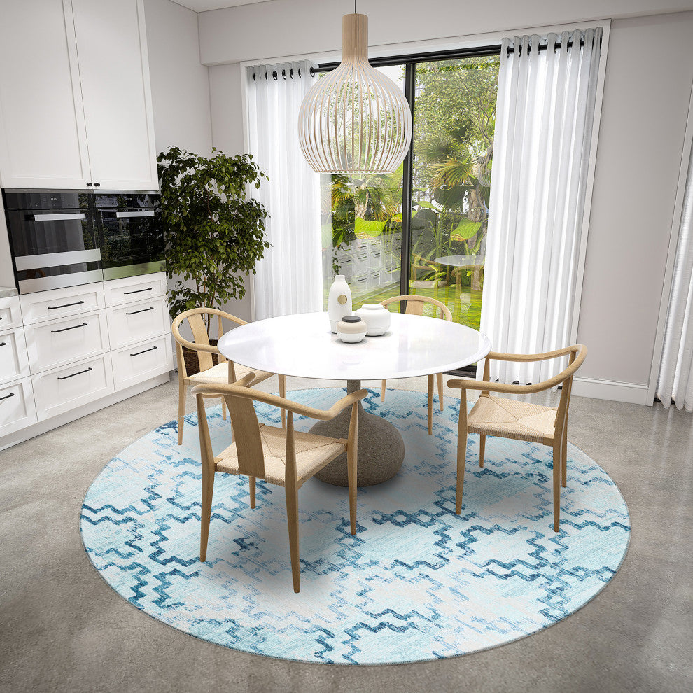 Indoor/Outdoor Sedona SN15 Skydust Machine Washable 8' x 8' Round Rug