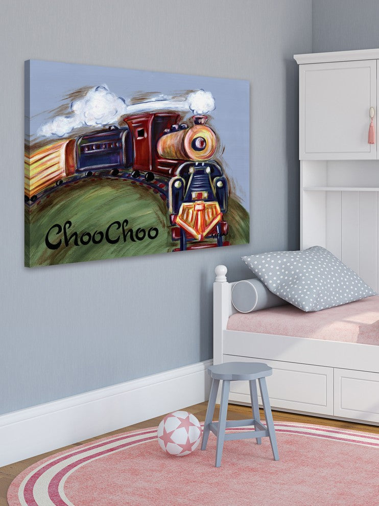 Marmont Hill, "ChooChoo" by Reesa Qualia Painting Print on Wrapped Canvas, 30x20