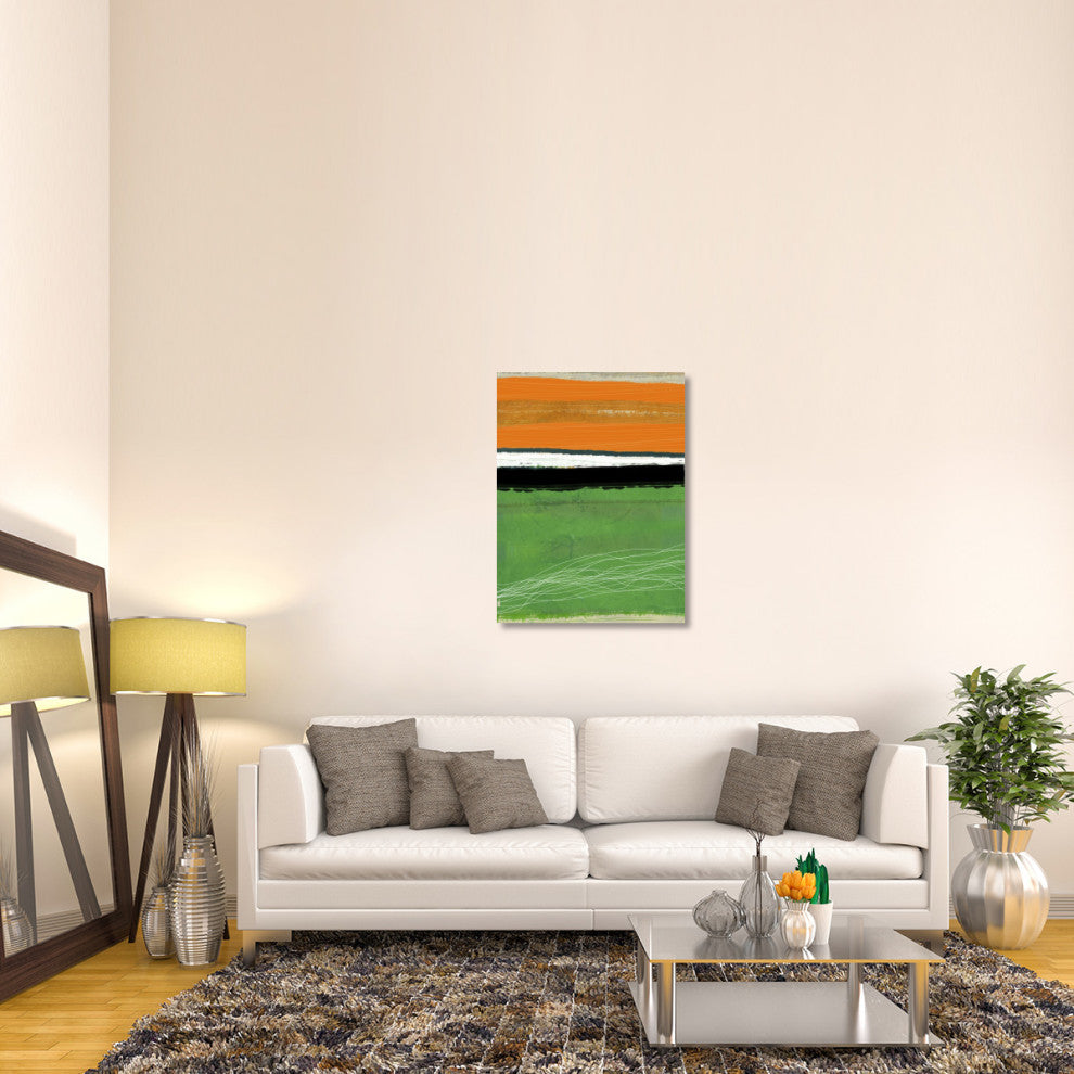 "Orange And Green Abstract 1" Fine Art Print