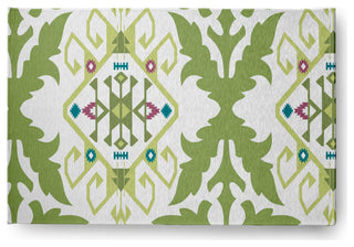 Bombay Medallion Soft Chenille Area Rug, Green, 4'x6'