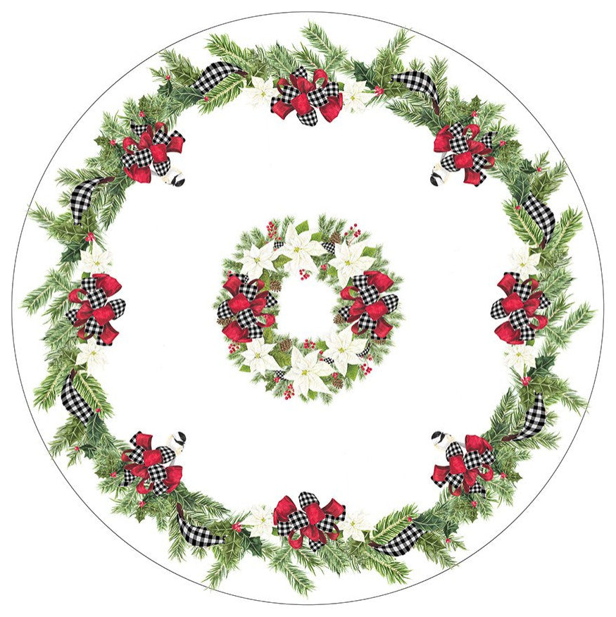 Laural Home Christmas Trimmings 70" Round Tablecloth
