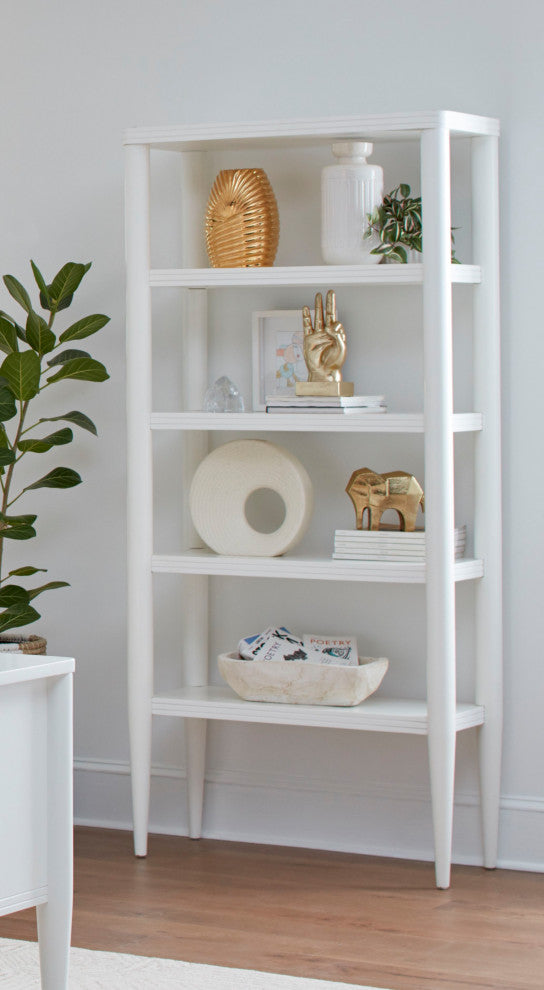 Contemporary Open Etagere, Office Bookcase, Accent Bookcase, White