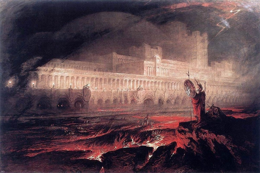 John Martin Pandemonium, 18"x27" Gallery Wrapped Canvas Print