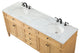 Home Living Vanity with Carrara White Marble Countertop, Natural Wood, 72", Double Sink
